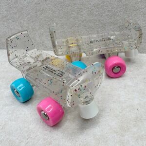 Build A Bear BAB Glitter Clear Plastic Quad Roller Skates Toy Kids Childs